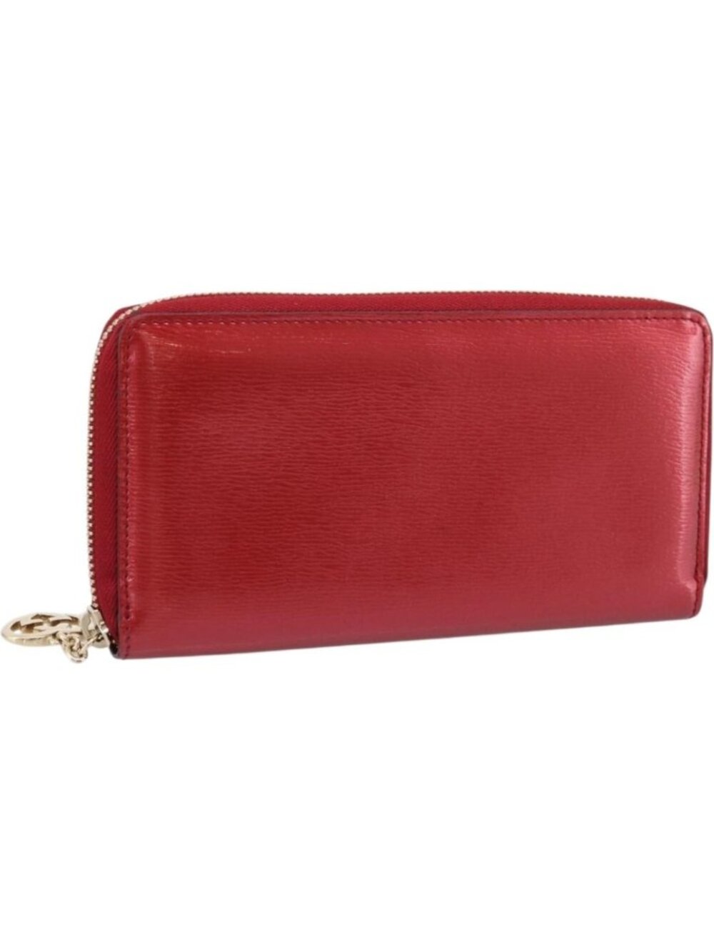 GUCCI Long Wallet Patent Leather Red Gold 308005